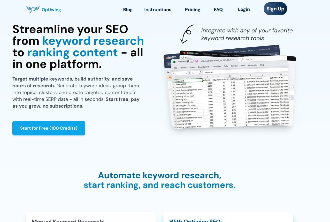 Optiwing - Simple, Pay-As-You-Go SEO Tool