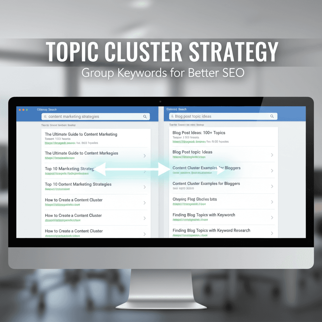 Topic Cluster Content Strategy - An image showing a sidebyside SERP comparison highlighting how two different keywords produce si