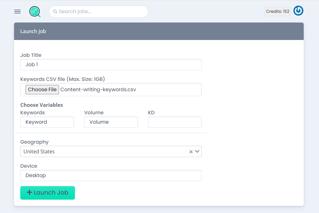 KeyClusters Example